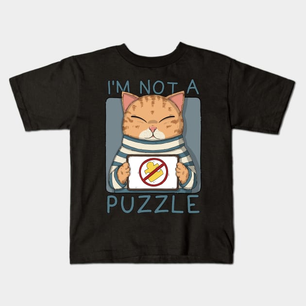 I'm Not A Puzzle Kids T-Shirt by Japanese Neko